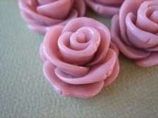 Rose Flower Cabochons 4pcs 24mm Rosey Brown Cabochons by ZARDENIA DIY Flowers  picture