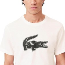 Lacoste Men's Short Sleeve Croc Graphic Tee Shirt, White, Large picture