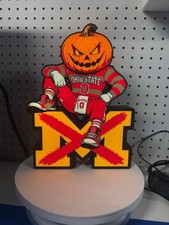 OSU-Halloween Time Brutus Sitting on top of  The X’d Out M 10 inches tall picture