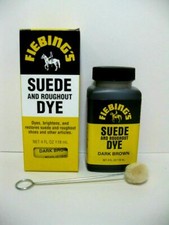 FIEBINGS DARK BROWN Suede Dye 4 oz. with Applicator for Shoes Boots Bags NEW picture