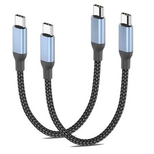 1 Foot USB C to C Cable, 2Pack Braided USB-C Cable 1 foot, Black picture