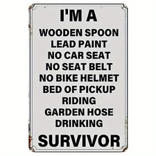I'm Survivor Vintage Metal Tin Sign Funny Retro Bar Bedroom picture