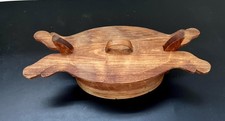 VTG Norwegian Scandinavian Nordic Tine Box Wood Viking Ship Handmade Snaplid picture