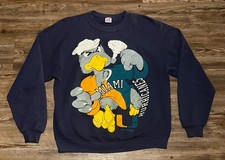 Vintage MIAMI HURRICANES Football Crew Neck Sweater Sebastian L picture