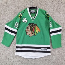 Reebok Hockey Jersey Mens L/XL Green Patrick Kane Chicago Blackhawks St Patricks picture