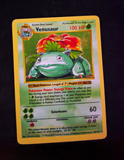 Pokemon TCG Base Set Shadowless Venusaur 15/102 Holo Rare English 1999 HP 100 picture