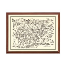 Old Map of Yosemite National Park, CA 1946 - Vintage Yosemit picture