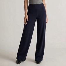 NEW J. Jill Women‘s S Pants Navy Blue Wearever Wide Leg Pull On Stretch Knit picture