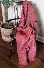 NEW PRIMITIVE THROW RED CREAMY TAN WOVEN 52