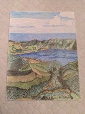 Drawings of Nature, Art, Colored Pencil Art, Mountain, Azores Portugal, Outdoors picture
