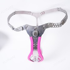 Stainless Steel Chastity Belt Lockable Adjustable Pants Restraint For Female picture