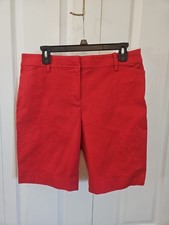 Talbots Womens Perfect Short Sz 10P Red Chino Waist 34 Cotton Spandex 9