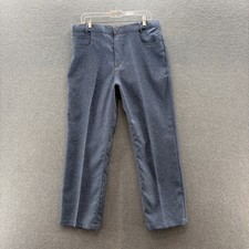 VTG 70s Haband Fit Forever Pants Mens 34x30 Blue Relaxed Straight Leisure Retro picture