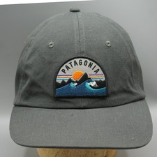 Patagonia P-6 Label Trad Cap Grey Adjustable Hat Sunset Wave Patch Baseball Hat picture
