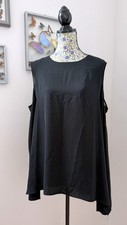 Rachel Roy Women's 2X Black Chiffon Double Layer Sleeveless Asymmetrical  Tunic picture