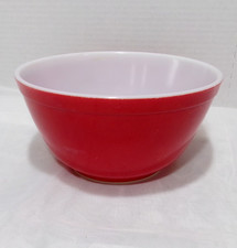 VTG 1949-59 Pyrex 402 Primary Red 1 1/2 QT Mixing Bowl 