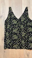 Talbots Polka Dot Tank Top Size S Black Green picture