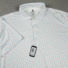 Johnnie-O Featherweight Golf Polo Shirt LARGE Pin Up Girls Cocktail AOP NEW $110 picture