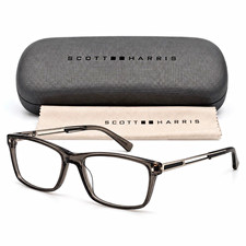 Scott Harris Europa SH-508 Gray Square Eyeglasses Frames Plastic/Metal 53-17-143 picture