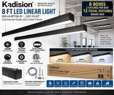 Kadision 8FT LED Linear Light 2-Pack 100W 13000LM 3CCT Black Commercial picture