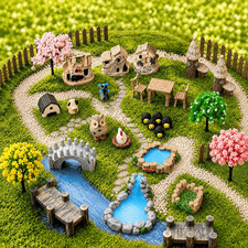 33 Pcs Fairy Garden Kit, Resin Fairy House Accessories with Animal Figurines picture