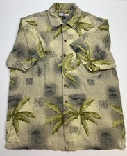 Tommy Bahama Palm Tree Print Silk Hawaiian Shirt Size M picture