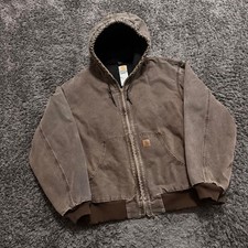 Vintage 2004 Carhartt J130 CHT Faded Brown Canvas Jacket Size XXL picture