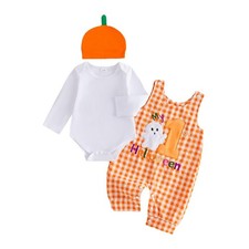 Ledy Champswiin Baby Boy Halloween Outfit Infant Clothes Romper Set (Orange, 0-3 picture