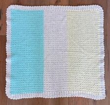 Vintage Homemade Crochet Granny Square Afghan Blanket 36x36 Multicolor Throw picture