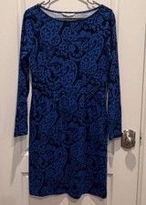 Boden Women’s Knee Length Florrie Dress Long Sleeves Pockets Blue/Navy Size 8 picture