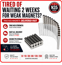 6mm x 3mm N35 Neodymium Disc Magnets –True & Tested Strength – Fast USA Shipping picture
