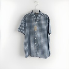 Daniel Cremieux Signature Mens XL Blue Plaid Short Sleeve Button Shirt NWT F06 picture