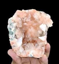 316g Natural Pink Heulandite Crystals On Chalcedony Minerals picture