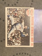 1964 Topps Sandy Koufax #136 Strikes Out 15 World Series Dodgers HOF Vintage picture
