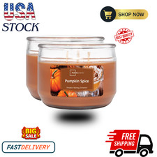 (2 pack) Mainstays Pumpkin Spice Scented 3-Wick Candle, 11.5 oz...... picture