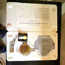 Franklin Mint Star Trek Pocket Watch Collection Quartz Full Hunter w/ Chain Box picture