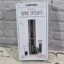 Chefman Electric Wine Opener -80 Bottle Battery Life 4 pc kit NEW, sealed in box picture