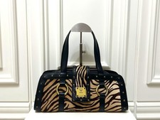 Vintage MCM Leopard Zebra Calf Hair Leather Shoulder Bag Y2K Rare Authentic picture