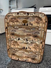 Vintage French Luggage Co. Countryside Unicorn Tapestry Rolling Suitcase picture