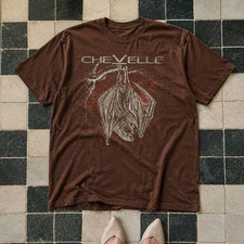 Chevelle Bat Vintage Graphic Tee Brown Unisex Cotton Rock Band T-Shirt picture