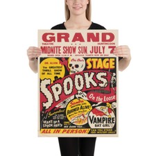SPOOK SHOW POSTER 18 X 24 VINTAGE ADVERTISING HORROR HALLOWEEN FUN picture