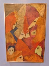 1978 Figurative Expressionist Cubist IMPASTO Oil Napa Cali. Dee Graves - 30 x 20 picture