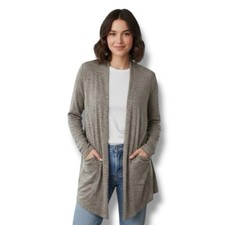 Philosophy (Anthropologie Exclusive) Cozy Chic Taupe Heather Draped Cardigan - L picture