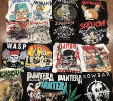 VTG 80s Heavy Metal REPRO Shirt LOT METALLICA MEGADETH SLAYER PANTERA EXODUS picture