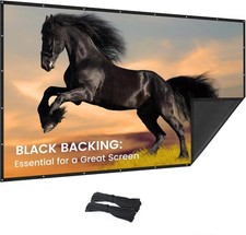 200 Inch Projector Screen with Black Backing, Foldable 16:9 picture