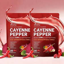 2-PCS VivoNu Cayenne Pepper 240 Softgels – Circulation & Health Support picture