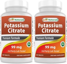 2 Pack Best Naturals Potassium Citrate 99 mg 500 Tablets picture