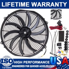 16Inch Electric Radiator Cooling Fan Thermostat Kit 3500 CFM Reversible Push 12V picture