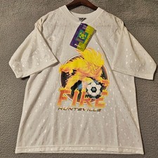 Vintage Lotto Huntsville Fire Soccer Jersey White Mens Medium NWT USA Made picture