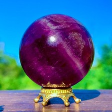 92G Natural Colorful Fluorite Quartz Sphere Crystal Energy Ball Reiki Healing picture